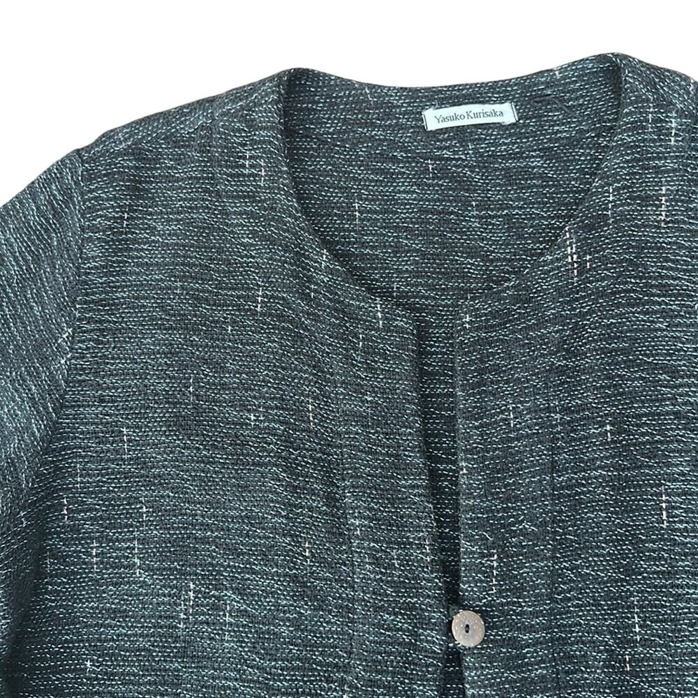 Yasuko Kurisaka Hand Woven Japanese Cropped Jacket Pit to Pit 25.5”